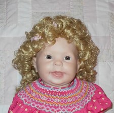 Bell MELANIE Doll Wig Size 15/16 BLONDE Full Head Loose Curls Various Length NWT