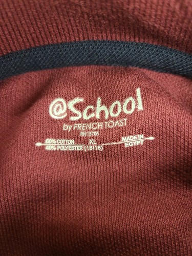 Box Lot 138 Pcs @ School By French Toast Softer Polo Shirt Burgundy 16/18 - Picture 3 of 4