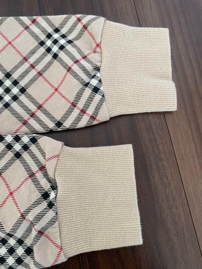 BURBERRY BLUE LABEL Nova Plaid Zip Up Hoodie beige size 38 BURBERRY BLUE LABEL Nova Plaid Zip Up Hoodie beige size 38