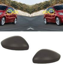 Für Peugeot 208 2012 - 2019 Neu Außenspiegel Abdeckkappen Schwarz Links+Rechts