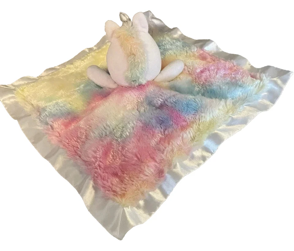 Bright Starts Радужный Единорог Милое Защитное Одеяло Атласная Отделка Вышитое Лицо - Изображение 3 из 4