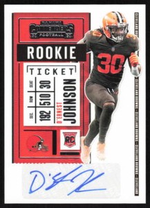 2020 Panini Contenders Rookie Ticket Auto #300 D'Ernest Johnson Cleveland Browns