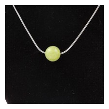 Pietre E Minéraux. Collana 1 Perla Serpentino 8 MM Catena IN Acciaio Inox