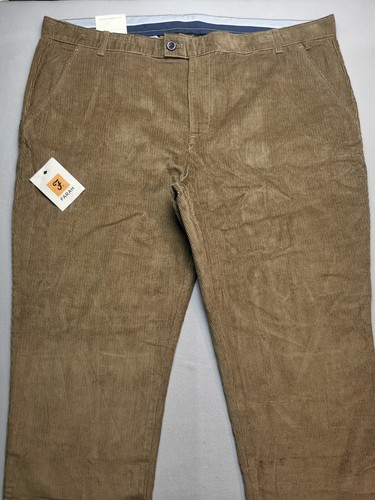 FARAH Mens Size W46 L31 Roachman Wale Thin Corduroy Trousers (NWT) Tobacco Brown - Picture 2 of 16