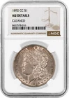 1892 CC Carson City $1 Morgan Silver Dollar NGC AU Details Cleaned Key Date Coin