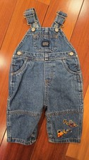 Vintage Carter's Kids Denim Construction Overalls 3-6 Months Boys