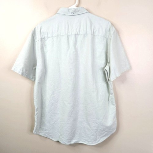 Club Monaco Mens Slim Fit Minimalist Short Sleeve Cotton Button Down Shirt Large - Picture 5 of 7