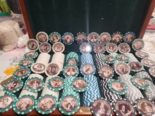 Las Vegas Casino Chips With Celebrity Pictures On Them - Set Unused 600 Count...