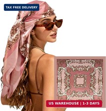 Large Square Head Scarf Bandana - 35" Satin Hair Scarf for Women Like Silk Scarf