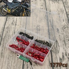 New Red Motorcycle Aluminum Fairing Bolt Kit Bodywork Screws Spire Spring Nuts
