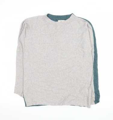 White Stuff Damen grau & türkis Wendepullover UK 8 Merinowollmischung
