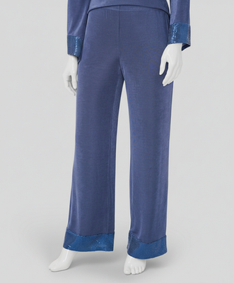 パンツ msk. Msk Women's Blue Jersey-Knit Contrast-Hem Pants Petite Size LP | eBay