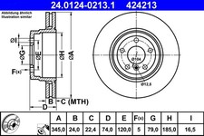 ATE 24.0124-0213.1 Brake Disc for BMW