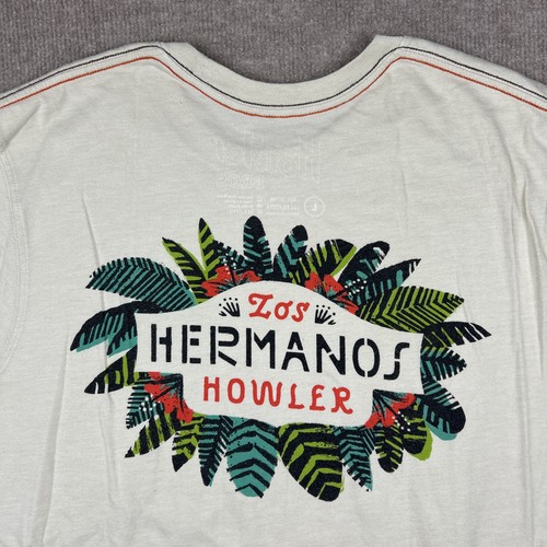 Howler Bros Los Hermanos Howler Tee Shirt Mens Large Tan Short Sleeve - Picture 4 of 8