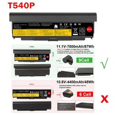 LOT 57 Battery For Lenovo ThinkPad L440 L540 T440p T540p W540 45N1144 45N1145