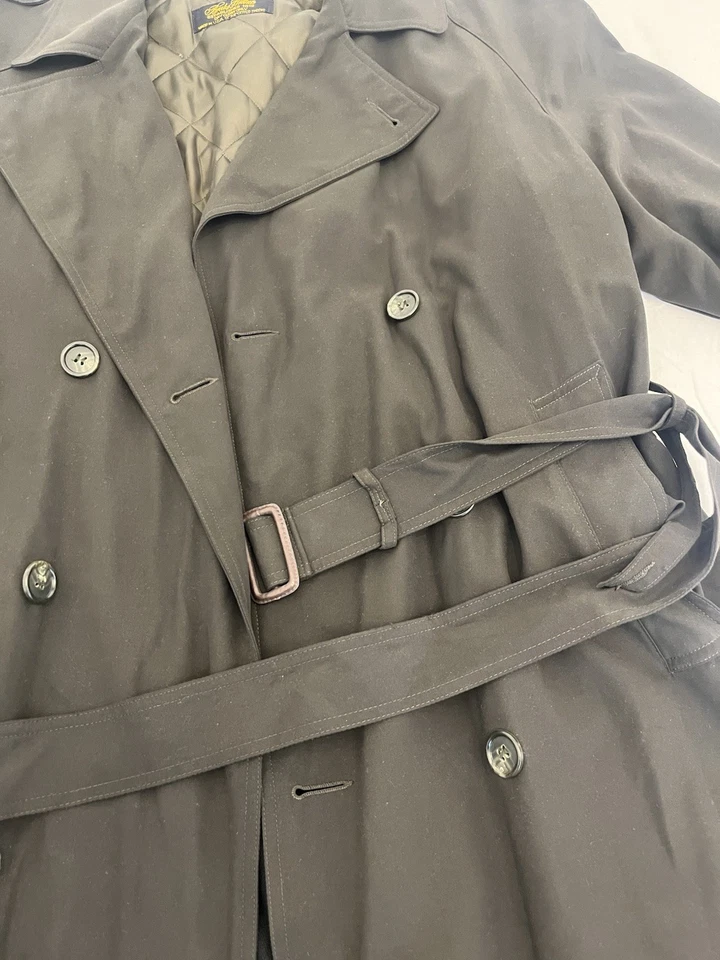 Тренч мужской Brooks Brothers темно-зеленый (M) с пряжкой и эполетами - Изображение 4 из 4