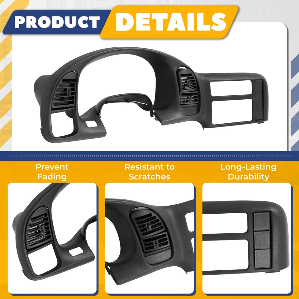 Gray Gauge Cluster Dash Radio Bezel For 1996-2005 Chevrolet Astro/ GMC Safari - Image 3 of 4