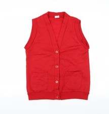 Womens UK Size S Preworn Red Cardigan Sweatshirt