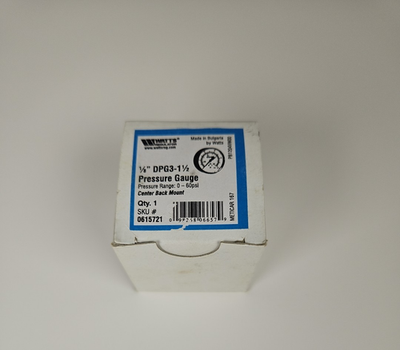 #ad WATTS 1 8quot; DPG3 1 1 2 PRESSURE GAUGE PRESSURE RANGE 0 60PSI 0615721 $18.95