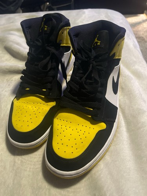 #ad Jordan Air Jordan 1 Mid Men’s Colorblock Yellow Black White Sneakers NO BOX $115.00