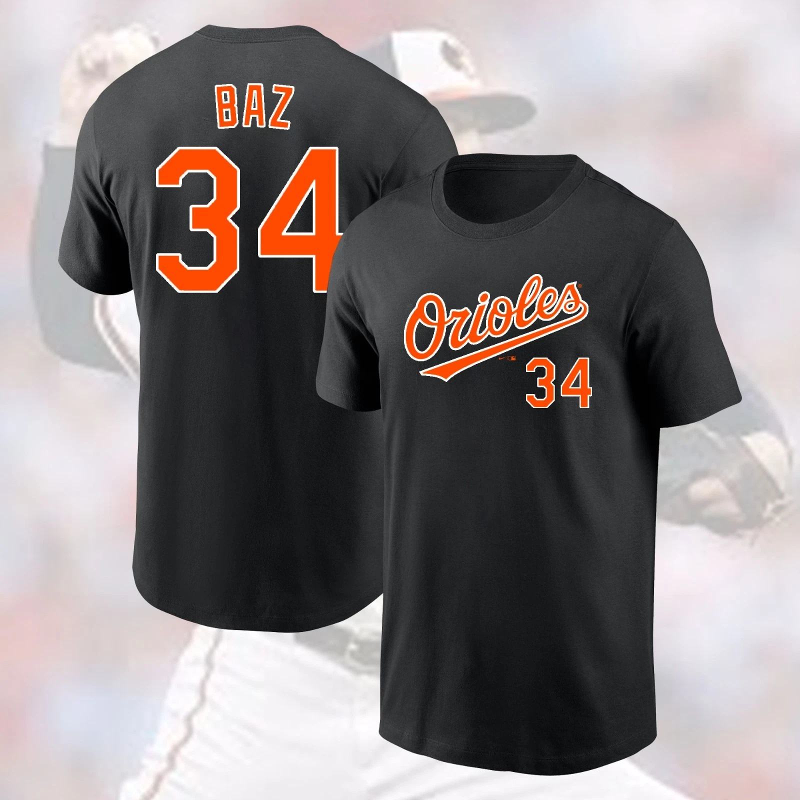 Shane Baz #34 Baltimore Orioles Double Sided T-Shirt