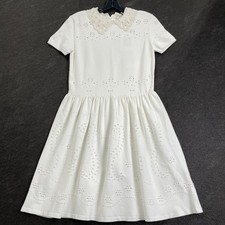 VALENTINO GARAVANI Embellished Pointelle-Knit Mini Dress Women's L