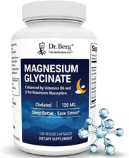 Dr. Berg Magnesium Glycinate 150ct   4-in-1 Chelated for Muscle, Nerve, Sleep 