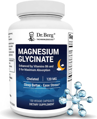 Dr. Berg Magnesium Glycinate 150ct   4-in-1 Chelated for Muscle, Nerve, Sleep &