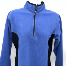 The North Face Women  s Blue/Black 3/4 Zip Fleece Pullover-Size M