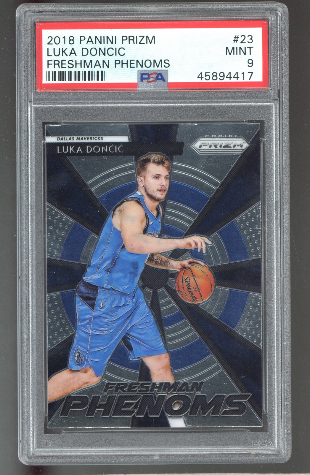 2018-19 Panini Prizm #23 Luka Doncic Freshman Phenoms PSA 9 ROOKIE RC view 1