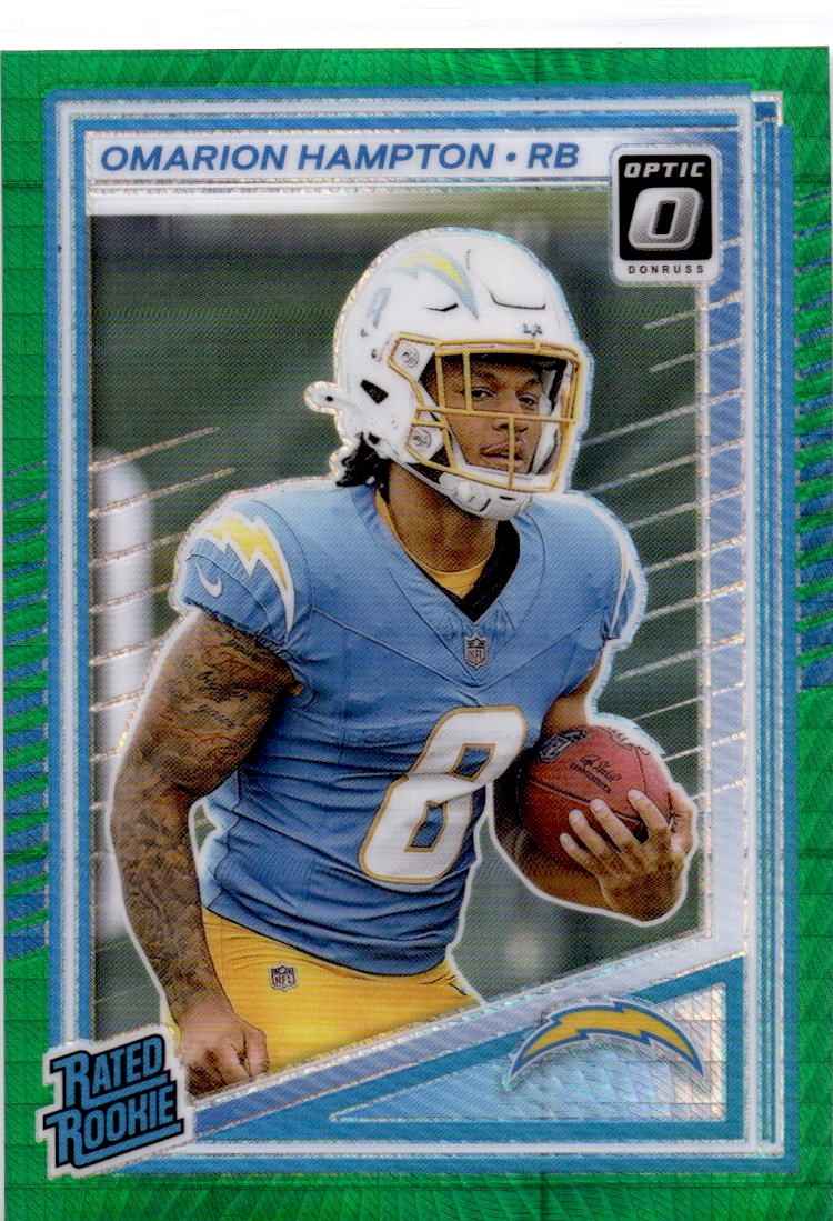 2025 Omarion Hampton Donruss Optic 212 Green Hyper Rated Rookie