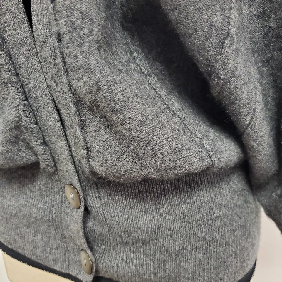 Cárdigan Triángulo Y2K Cachemir Talla L Suéter Dolman Gris Dinero Antiguo Capa Blaire Foto 2 de 4