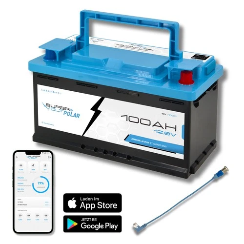 Supervolt Polar LiFePO₄ 12,8V 100Ah Lithium Batterie – BMS, Bluetooth & Heizung