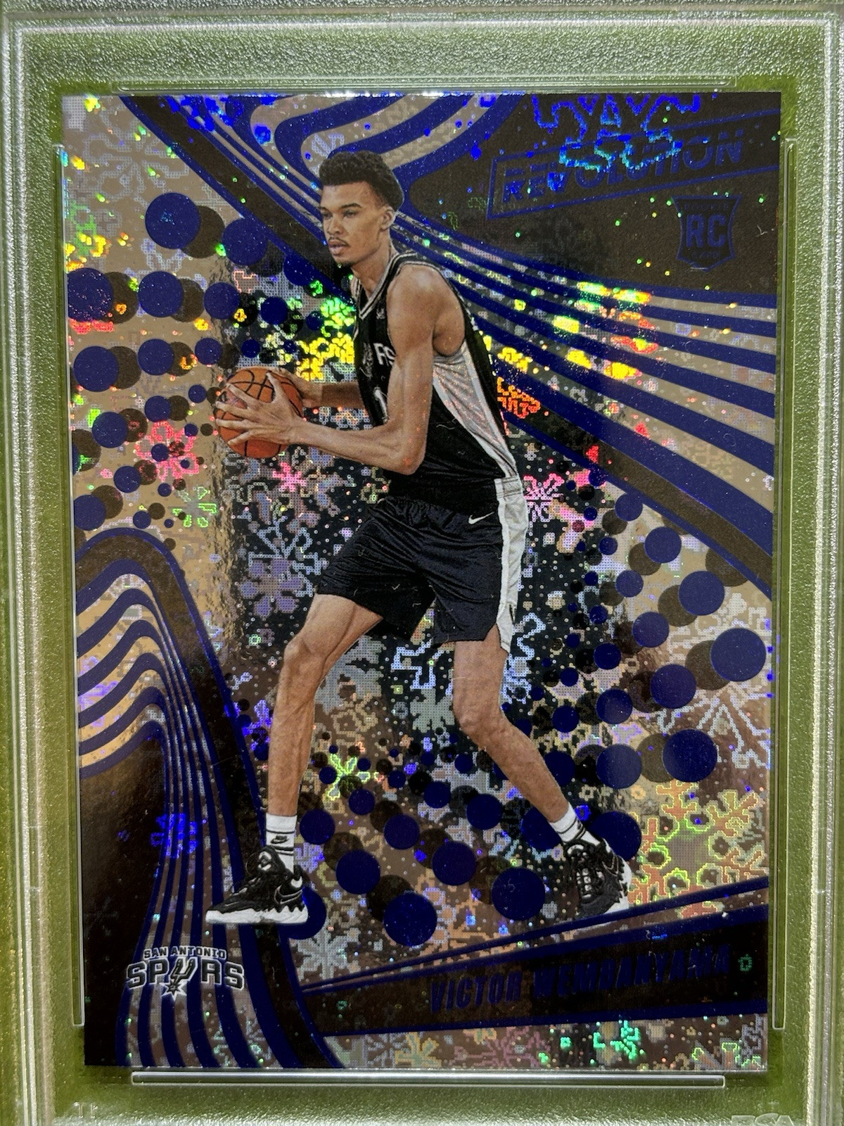 Victor Wembanyama SILVER PRIZM ROOKIE CARD WINTER SNOW 2023 Revolution RC  PSA 8 view 14