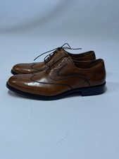 Mens Johnston Murphy Stratton Tan Wingtip Calfskin Leather Dress Shoes 9M NEW