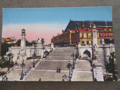  CP Alte kolorierte MARSEILLE Treppe zum Bahnhof St. Charles Foto A.Tardy