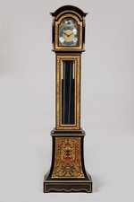 Orologio a pendolo a colonna TEMPUS FUGIT con decorazioni in ottone cm204x54x26