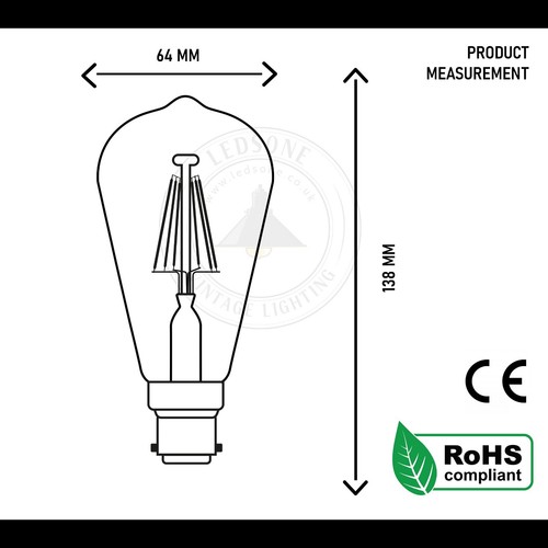 Antique Style Edison Vintage LED Light Bulbs A+Industrial Filament Lamp Bulb B22 - Picture 84 of 91