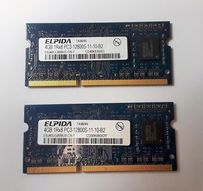 ELPIDA EBJ40UG8BBU0-GN-F 8GB (4GBX2) PC3-12800S MEMORY RAM 60 DAYS WARRANTY!!