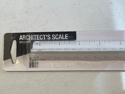 Triangular Architect Scale - 12'' Ruler - US Standard -Precision Divided -Plastic