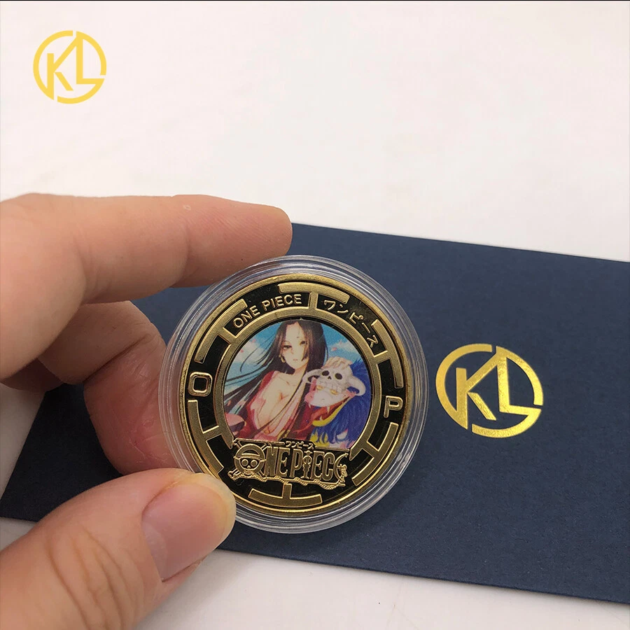 10 monedas de oro de anime de una pieza Monkey D Luffy Grandline en caja para bonitos regalos Foto 4 de 4