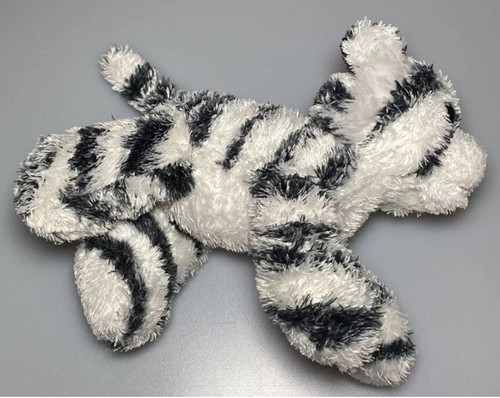 Aurora White Tiger Kitty Cat Plush Stuffed Toy Tabby Kitten Black Stripes 8” - Picture 2 of 2