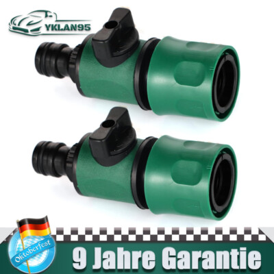 2x Schnellkupplung Extender Regulierventil 1/2'' Schlauchventil Schnellverbinder