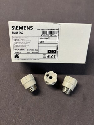 3 Stück Siemens 5SH4362 Neozed-Schraubkappe 63A D02 mit Prüfloch NEU Unbenutzt