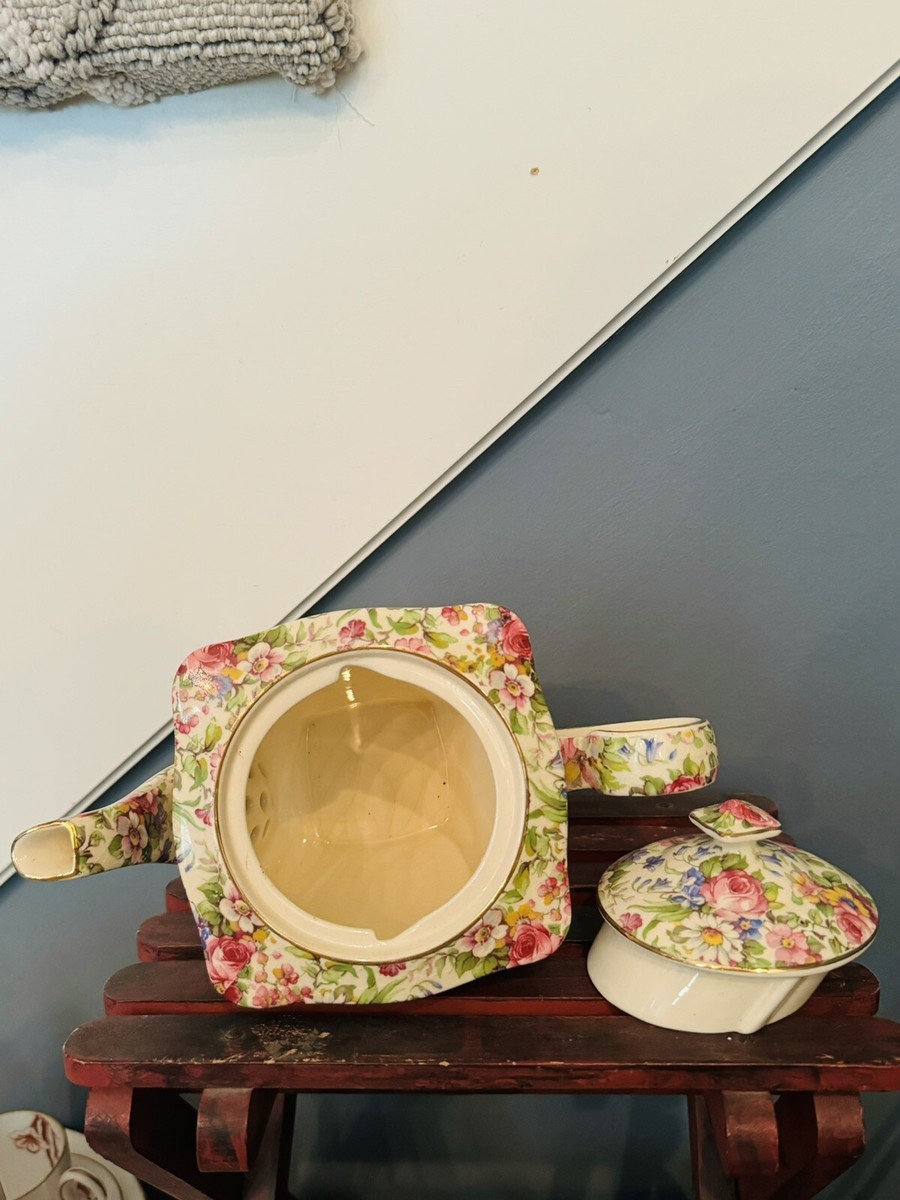 Vintage Royal Winton Chintz Summertime Tea Set Teapot Ascot Shape