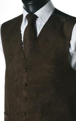 Lloyd Attree & Smith Suede Effect Gents Waistcoat Vest - Brown