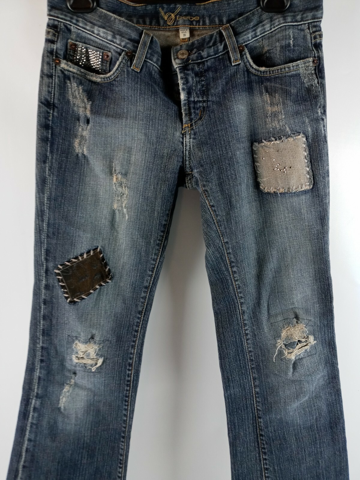 Bebe Jeans Women Size 28 Bootcut Boho Embroidered… - image 2