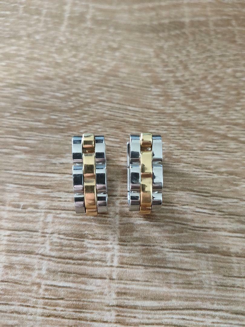CARTIER Panther Silver Gold Cufflinks C 