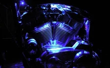 LED Motorcycle Engine Neon Accent Lighting Blue Waterproof Custom 12v Pair Glow