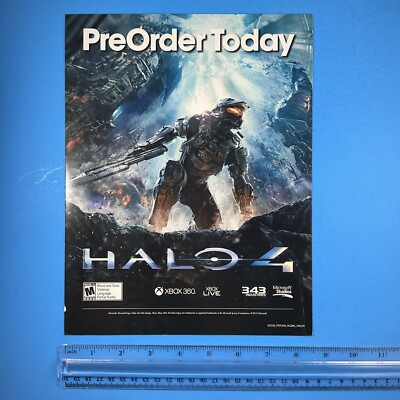 HALO 4 / Assassin's Creed III Midnight Launch Game Retailer Promo Door Sign 2012